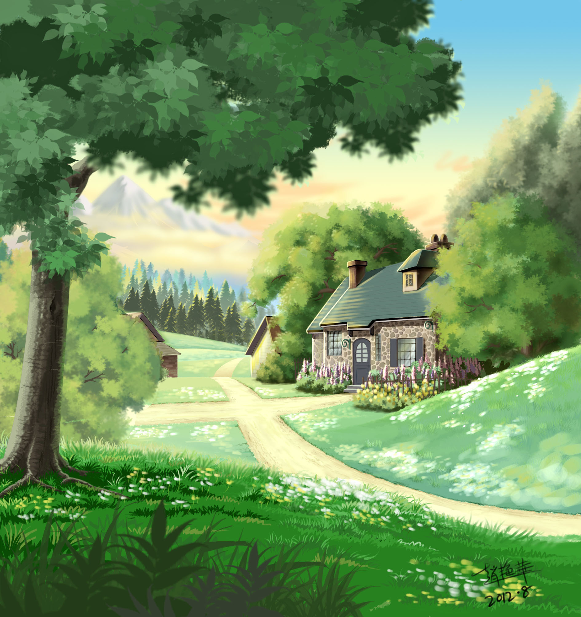 3d场景模型-和原画练习.