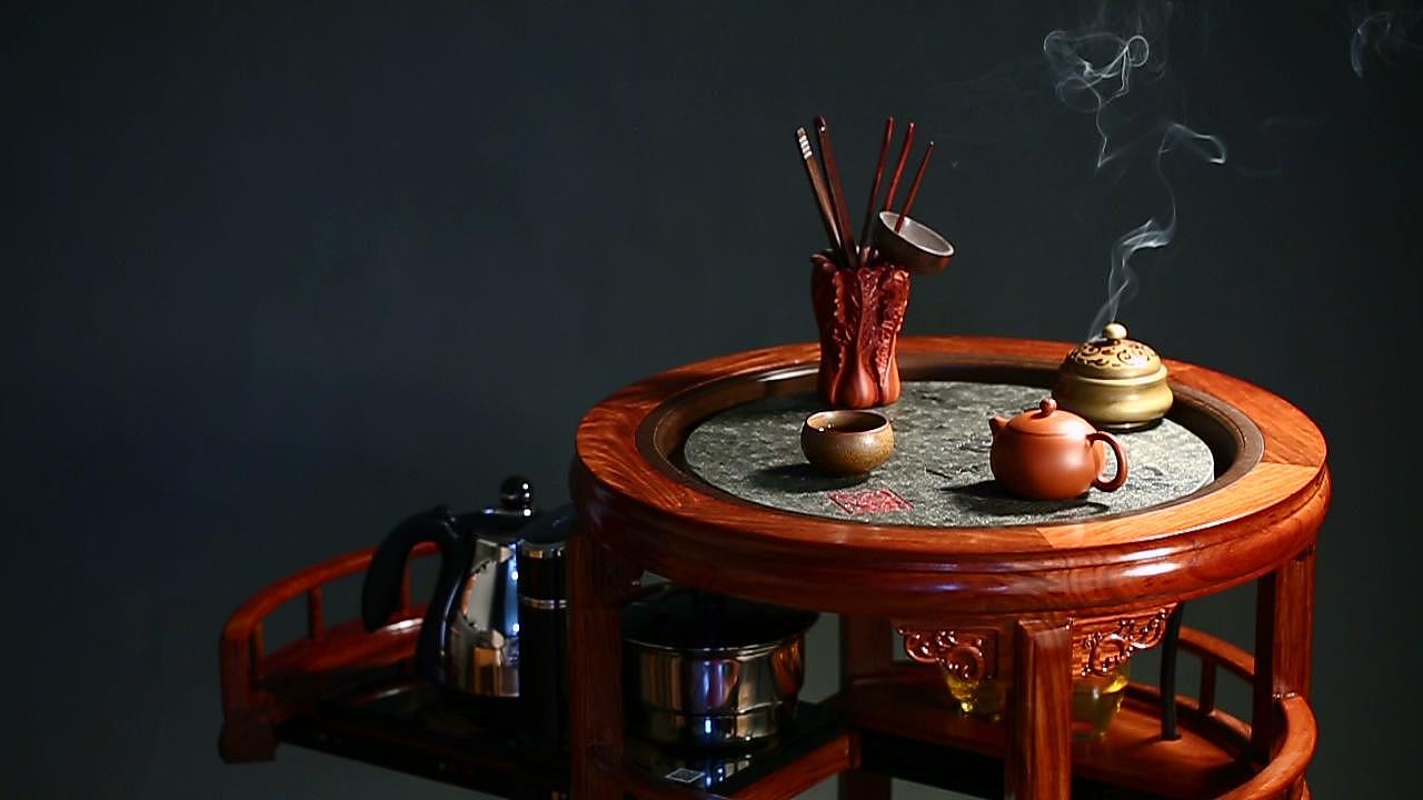 茶室空间格调提升之利器--古典榫卯刺猬木茶车（图ZODA4MjQyNjg=） - 产品摄影 - 站酷设计师Panda不是熊猫原创素材 - 站酷ZCOOL