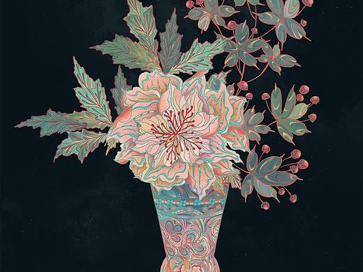 國風平面插畫 花瓶 裝飾畫（個人主頁-ZNTg0NzUzNDg=） - 商業(yè)插畫 - 站酷設計師樹很懶原創(chuàng)素材 - 站酷ZCOOL