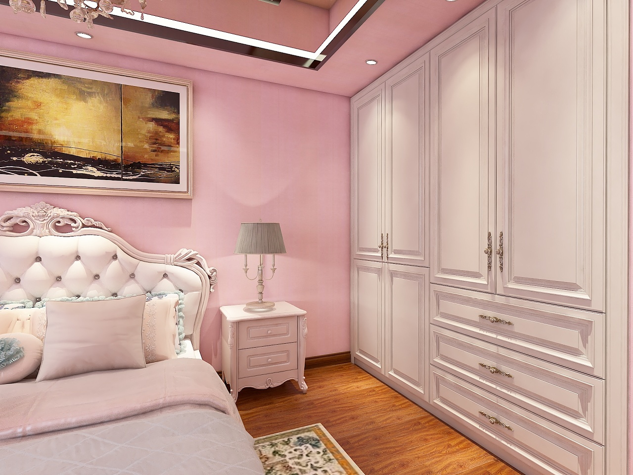 漂亮的双层床女孩房|空间|室内设计|张美丽效果图 - 原创作品 - 站酷 (ZCOOL)