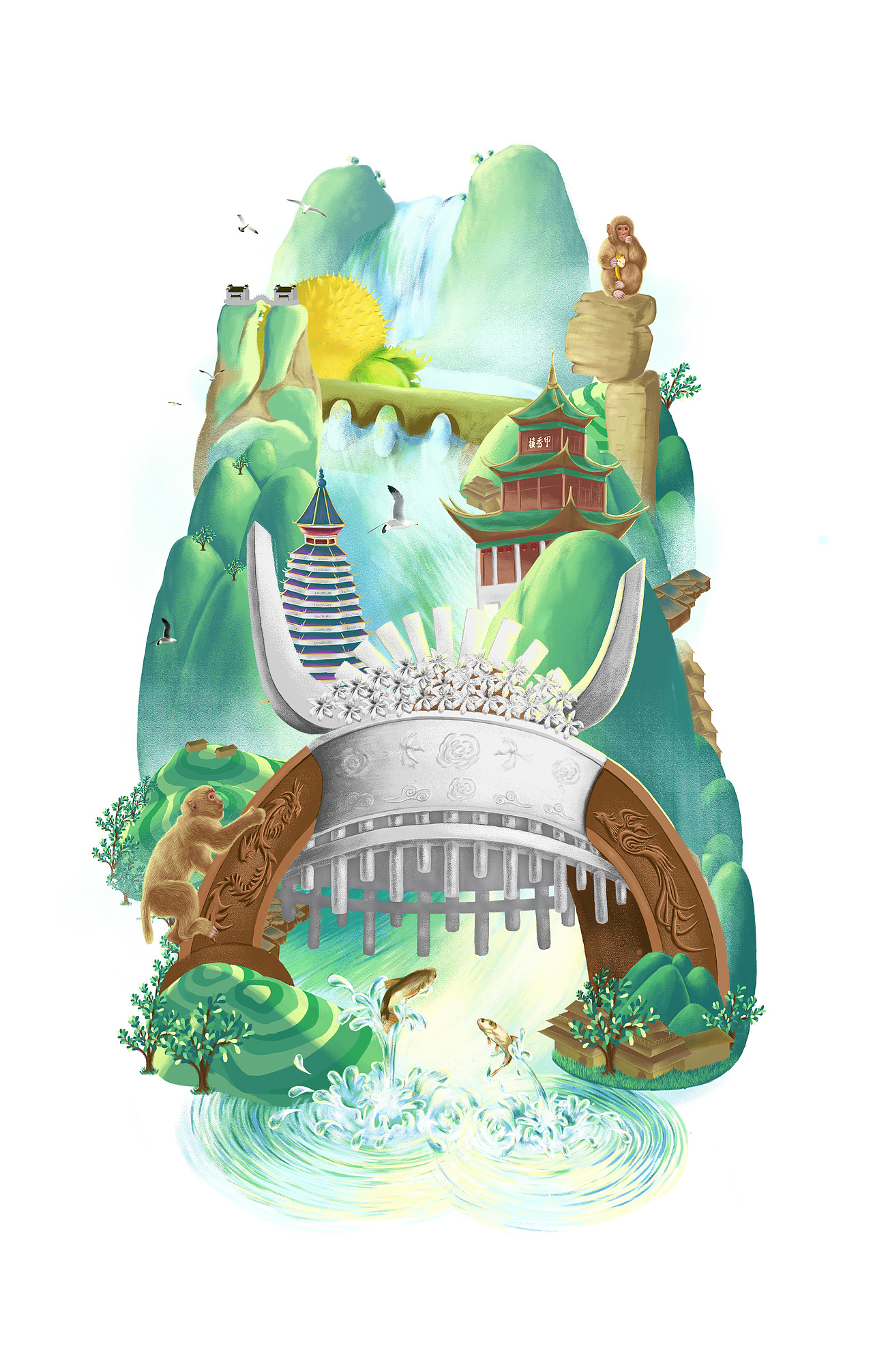 贵州（图ZMTQzMTY1OTIw） - 商业插画 - 站酷设计师加油吧转运珠原创素材 - 站酷ZCOOL