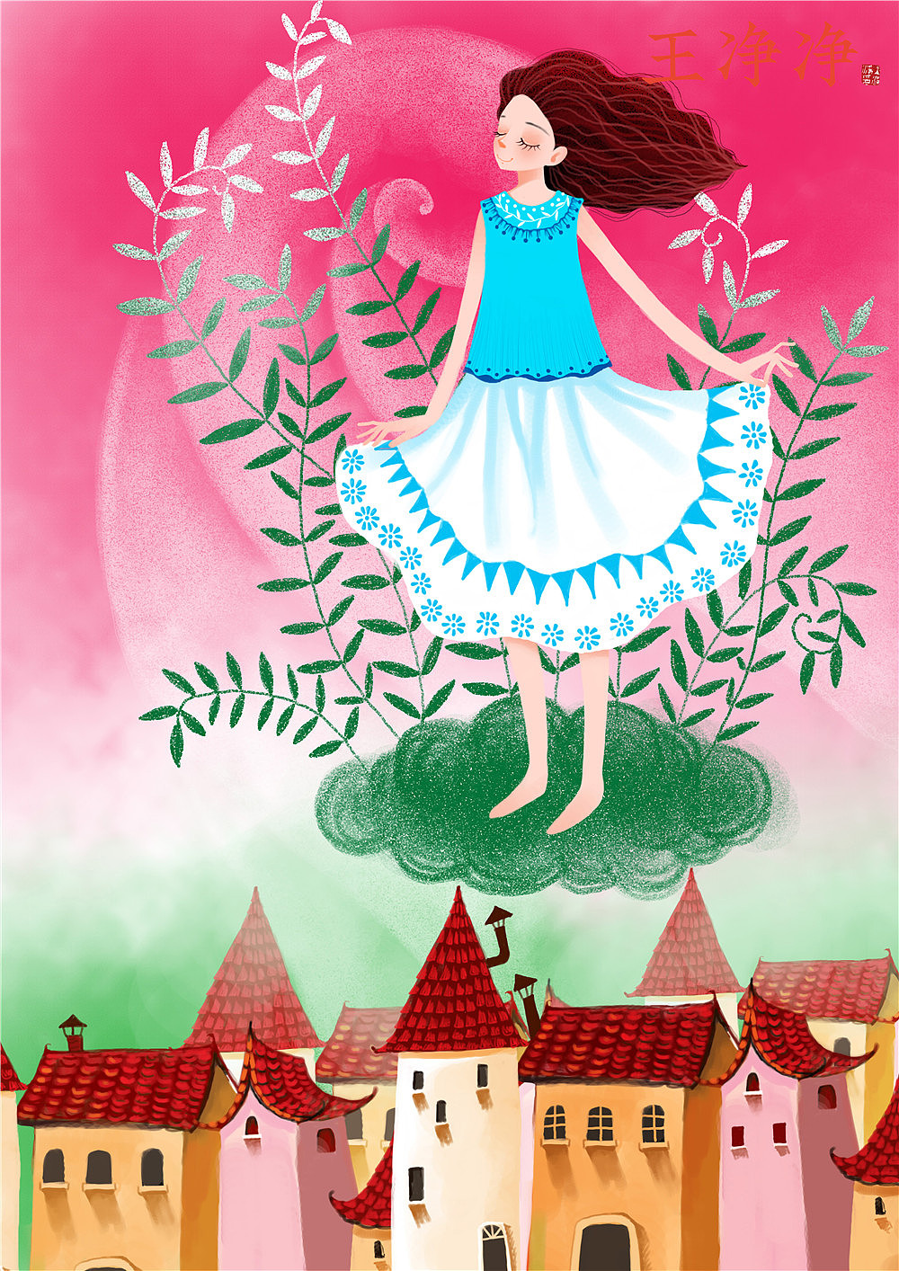 唯美人物插画-女孩插画系列