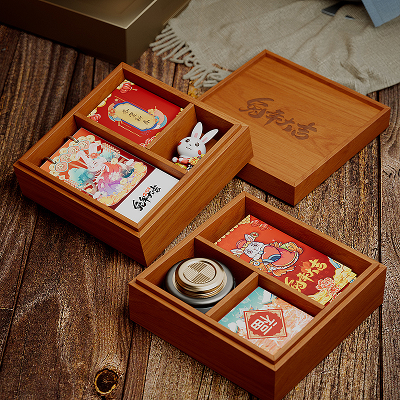 兔年新年礼物高档礼盒春节伴手礼木盒（图ZMzE5NzIxMDcy） - 包装 - 站酷设计师唐思工艺品原创素材 - 站酷ZCOOL