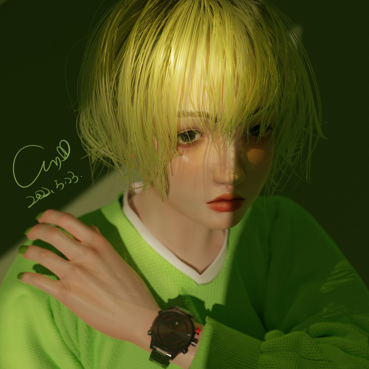 美少女肖像制作 in BLENDER