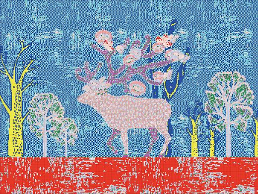 11CT-NCKA086-2-鹿角生花-88x68cm-十字绣设计图纸