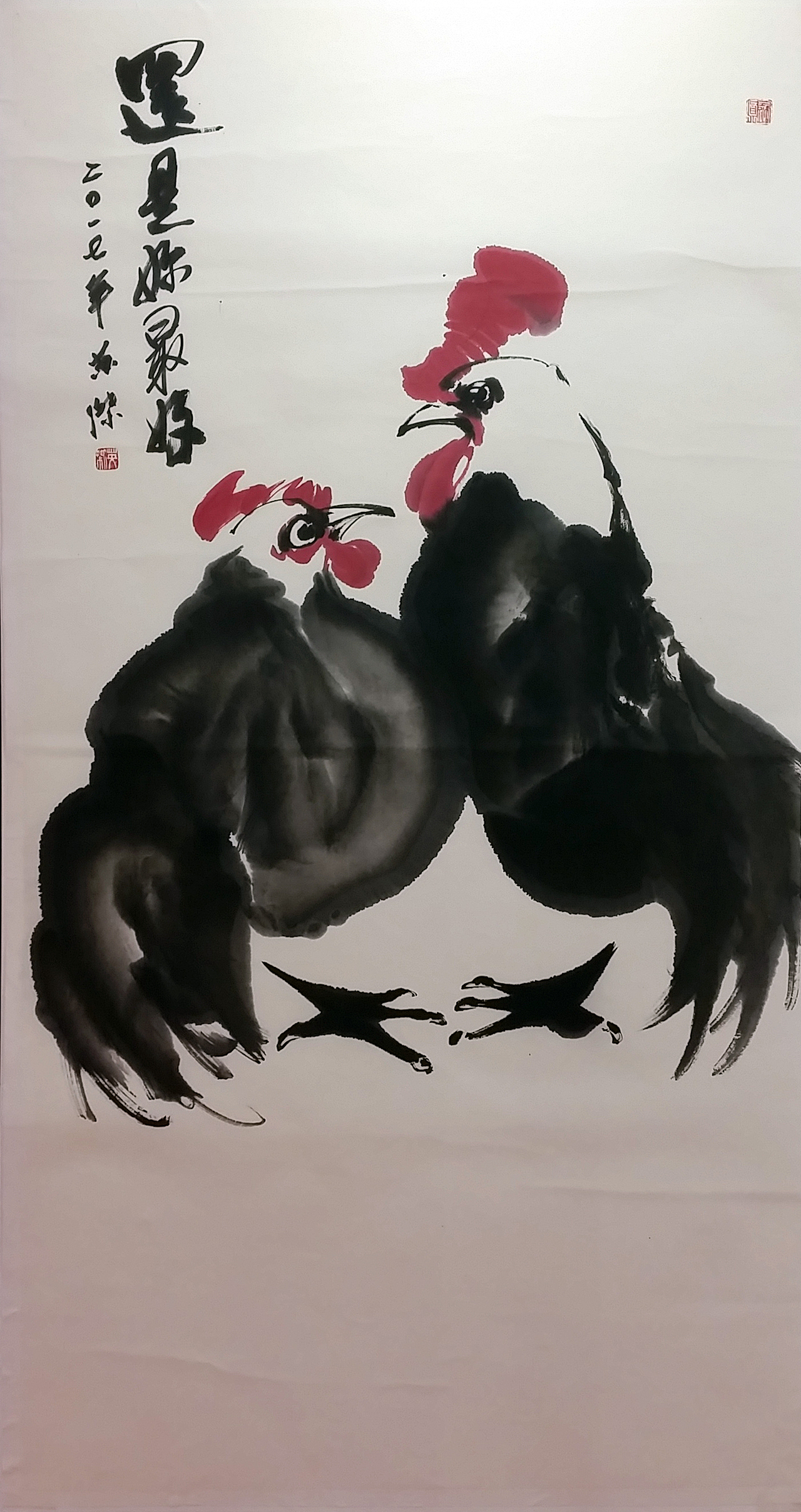 郑英杰丁酉年鸡鸣迎丰年个人水墨画鸡展（图ZNjg4NTUyNjA=） - 绘画 - 站酷设计师TeeYJ原创素材 - 站酷ZCOOL