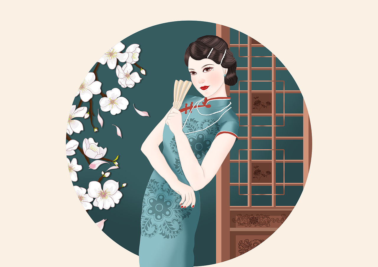 民国小姐姐练习（图ZMjA4MTQ0NDk2） - 创作习作 - 站酷设计师白分之7原创素材 - 站酷ZCOOL