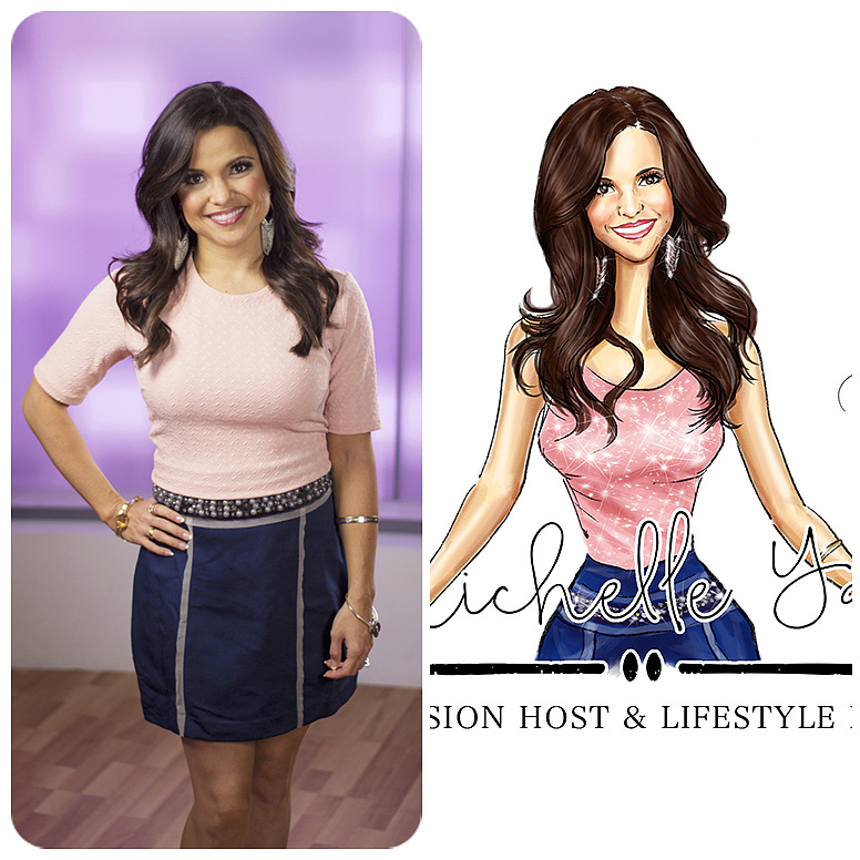 美国电视节目主持人Michelle Yarn个人品牌插画—Maggie Ai时尚插画