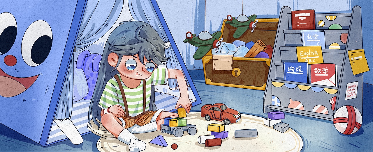 《长发的豆豆》儿插绘本