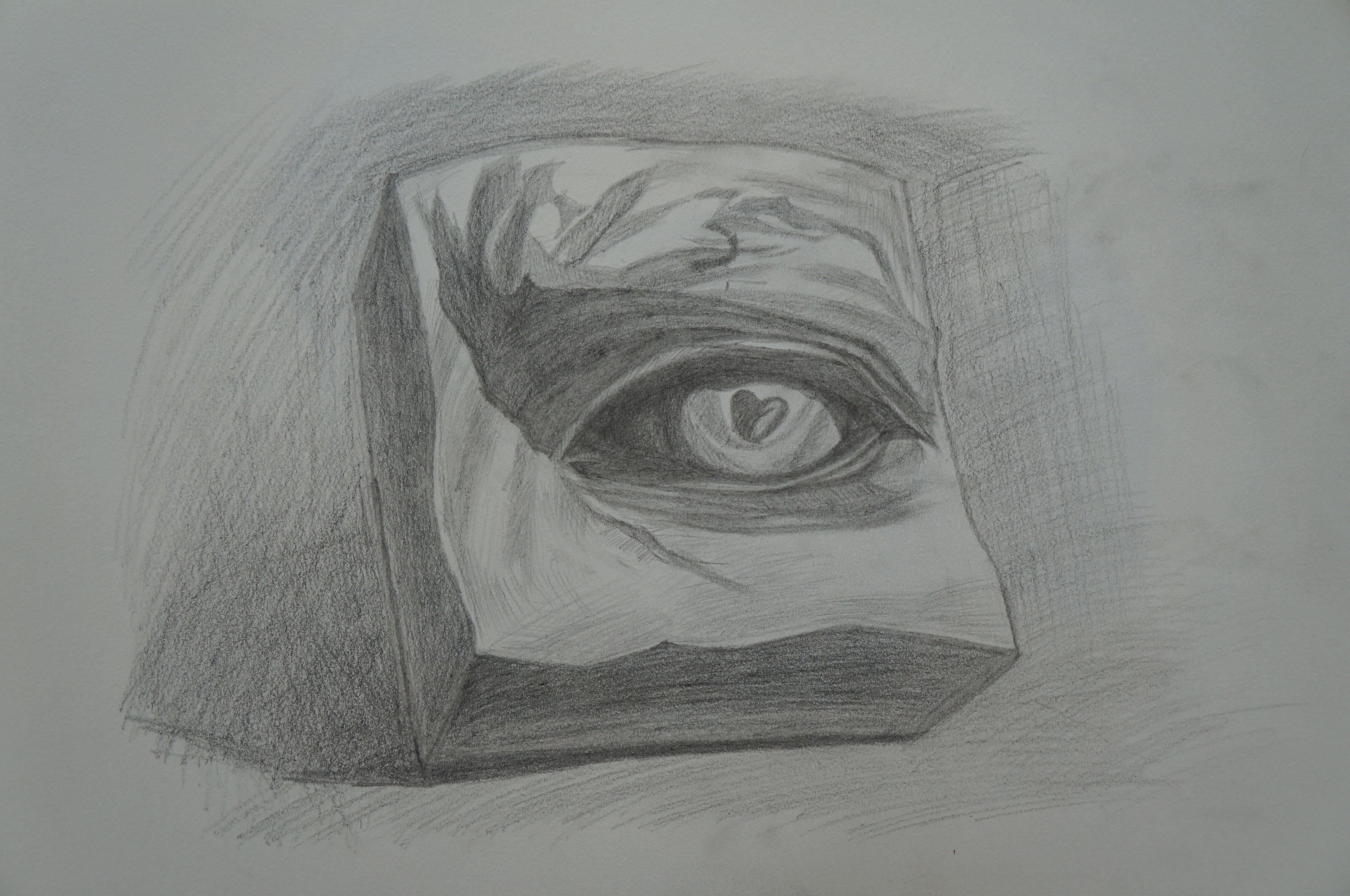 素描静物之石膏头像五官绘制-自学素描记录