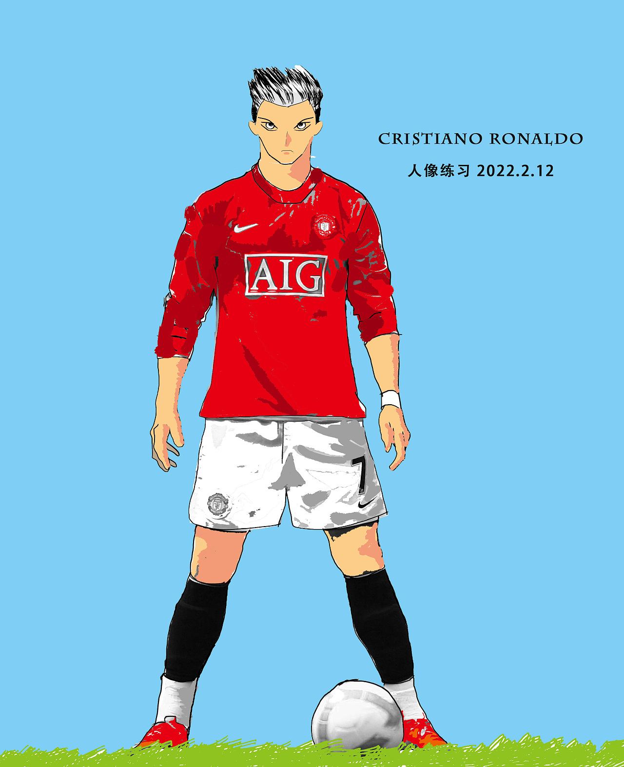 c罗漫画人像,练习稿|动漫|单幅漫画|浩猪2022 - 原创作品 - 站酷