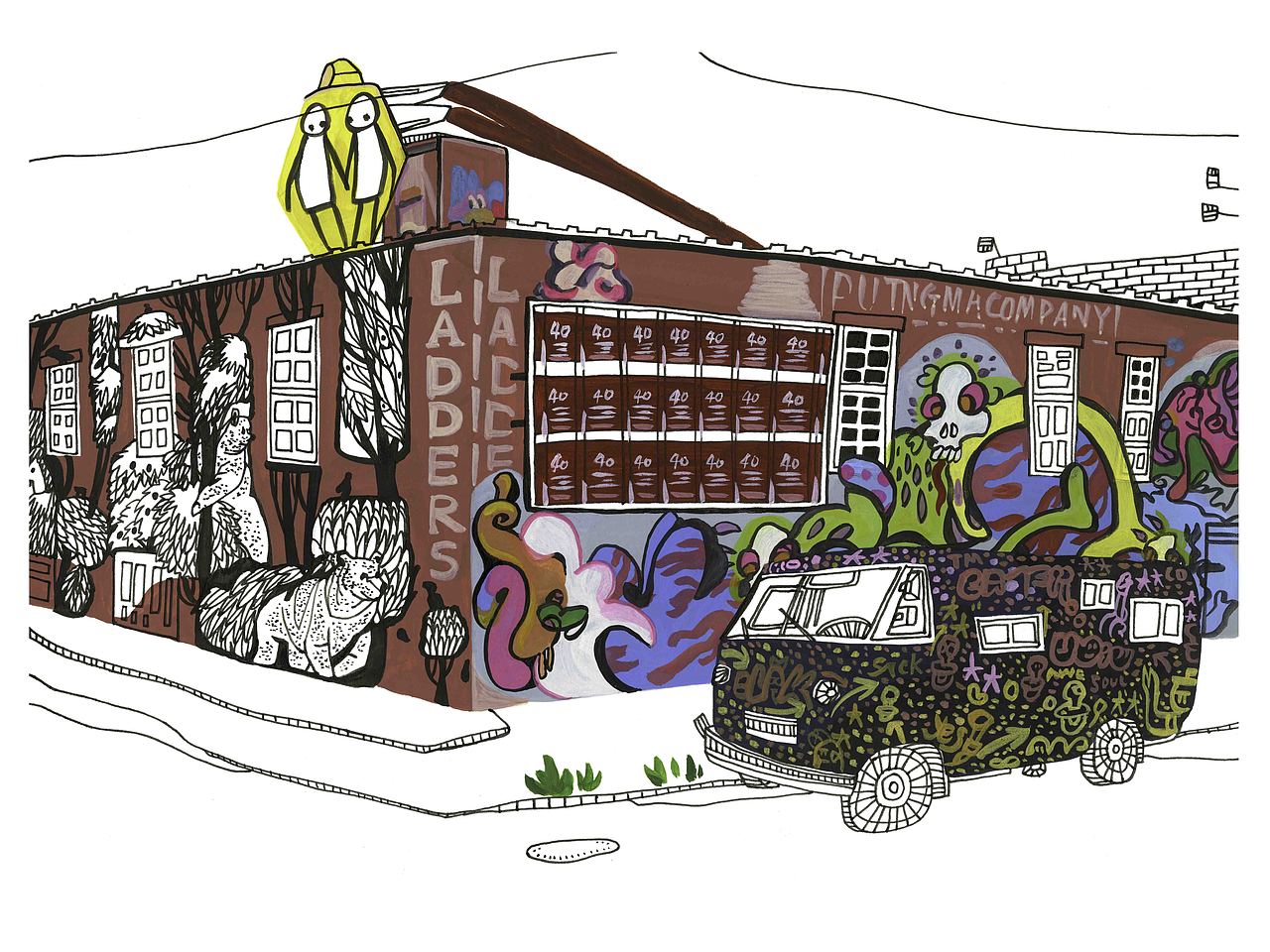 纽约的地标 - 系列插画