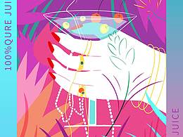 源汁super果汁品牌包装设计 | 插画平面设计