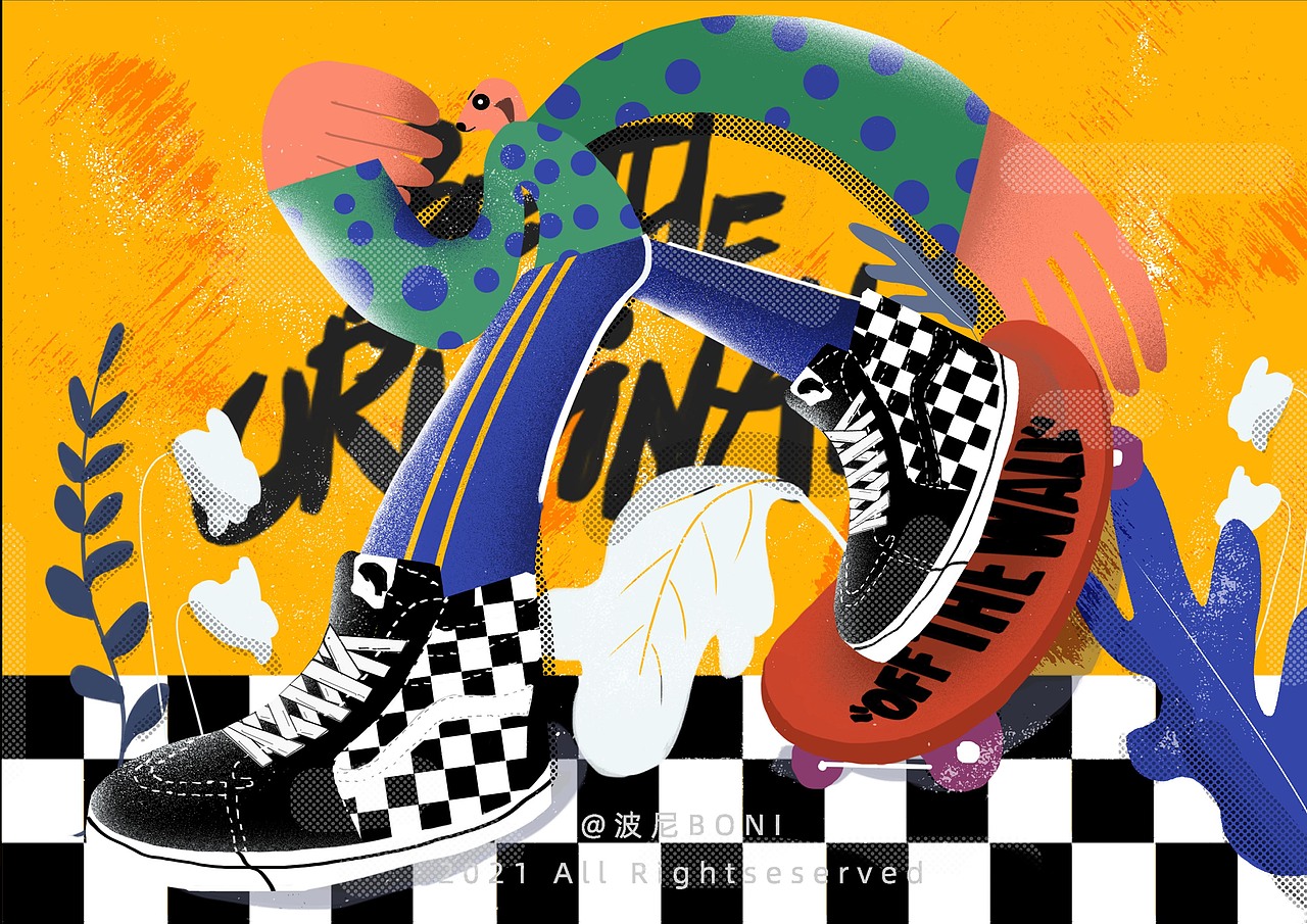 原创vans品牌系列插画