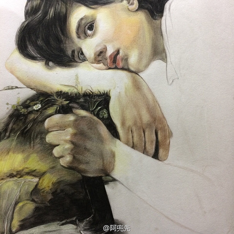 彩铅《小园丁》（图ZMjA3Nzk4NTg0） - 绘画 - 站酷设计师A兜先原创素材 - 站酷ZCOOL