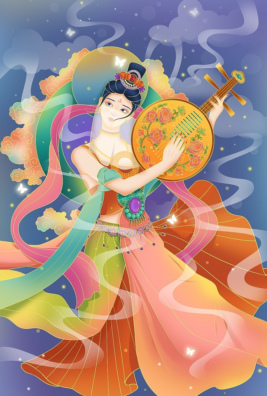 犹抱琵琶半遮面（图ZMjQ4MTIzMjE2） - 商业插画 - 站酷设计师无画不弹原创素材 - 站酷ZCOOL