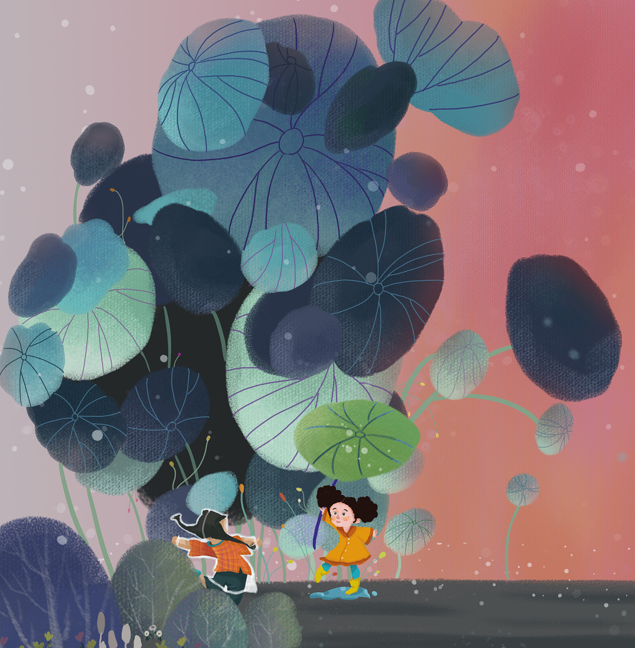 下雨啦|插画|儿童插画|江舟子 - 原创作品 - 站酷 (zcool)