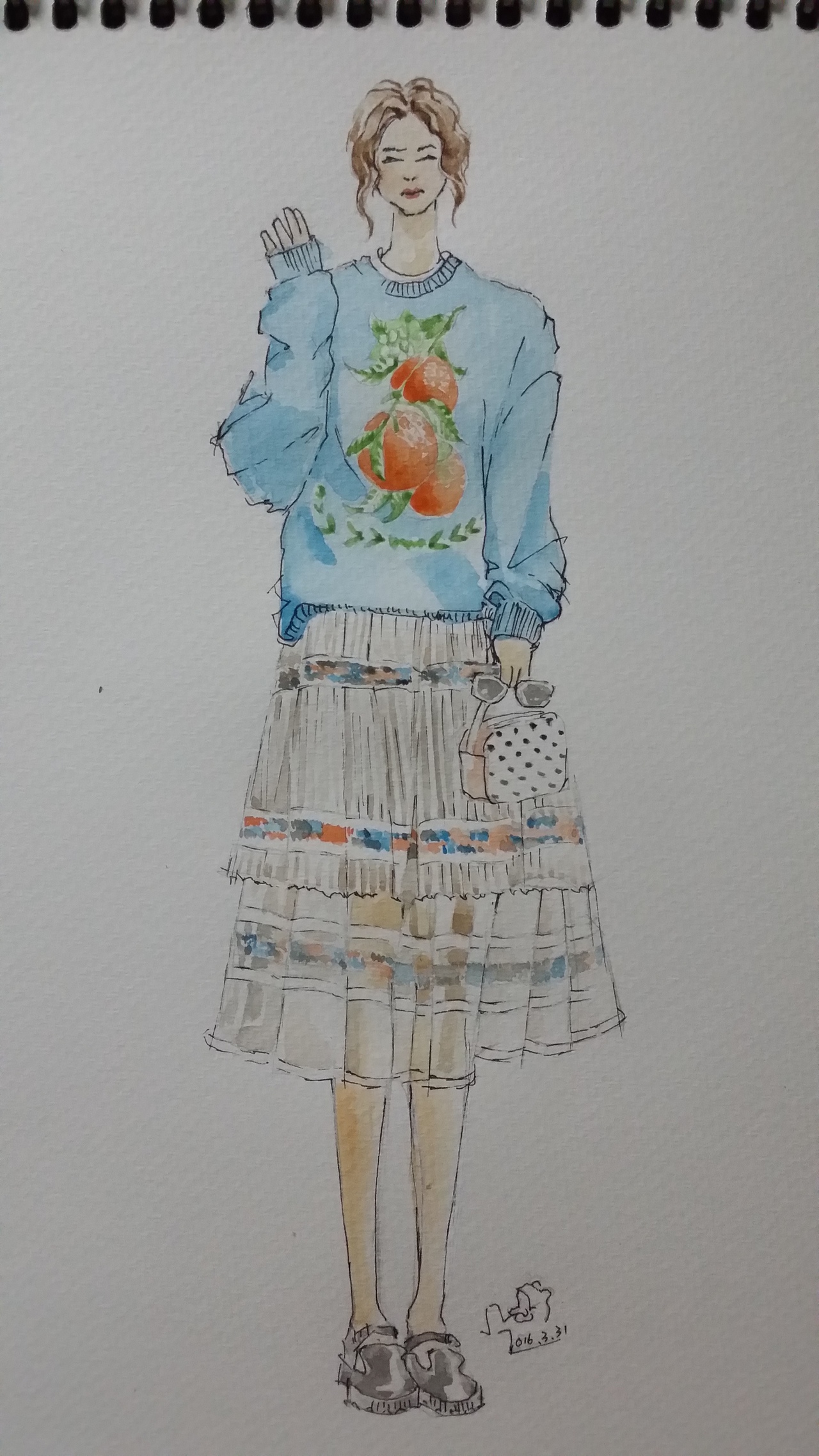 手绘时装插画(春季女装搭配)（图ZNDc4MzkwMDA=） - 休闲/流行服饰 - 站酷设计师箐蛙原创素材 - 站酷ZCOOL