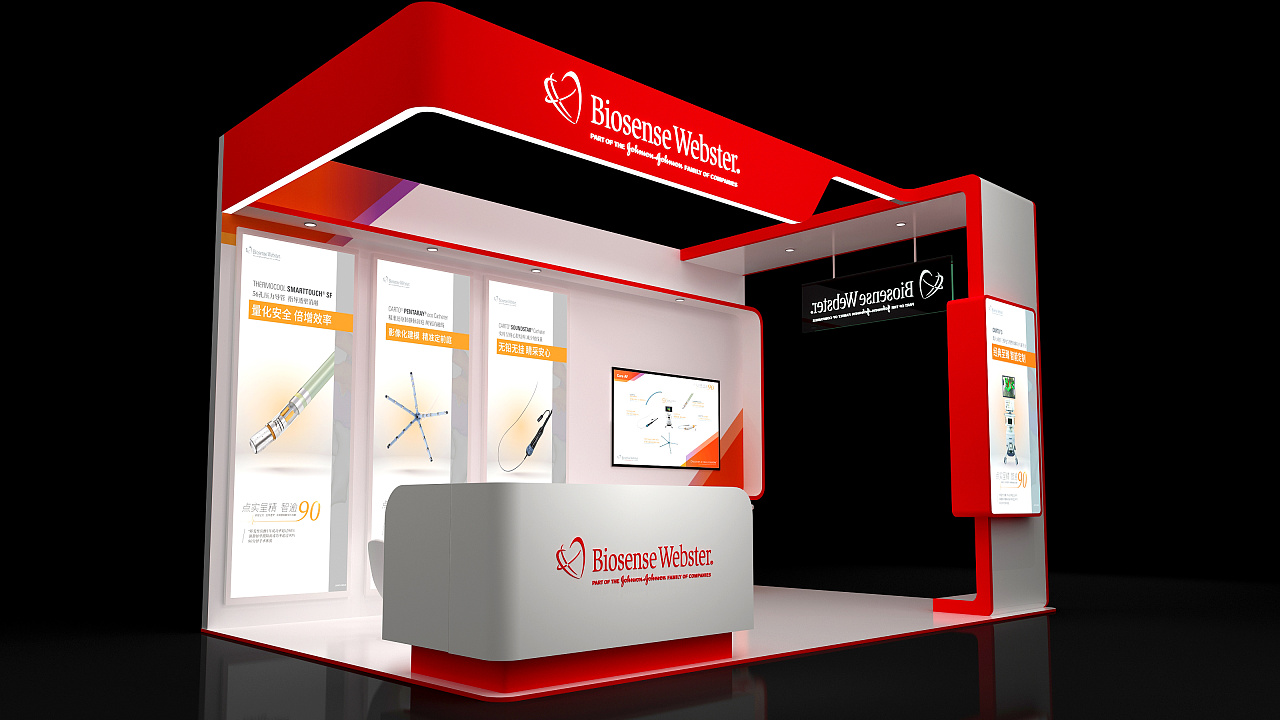 2021年 3dmax 强生 医疗展台 效果图|三维|建筑/空间|北北南_原创作品