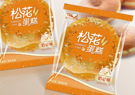 松花蛋糕系列糕点包装袋设计、休闲食品包装设计、蛋糕包装盒设计、食品包装袋设计公司、上海蛋糕包装设计