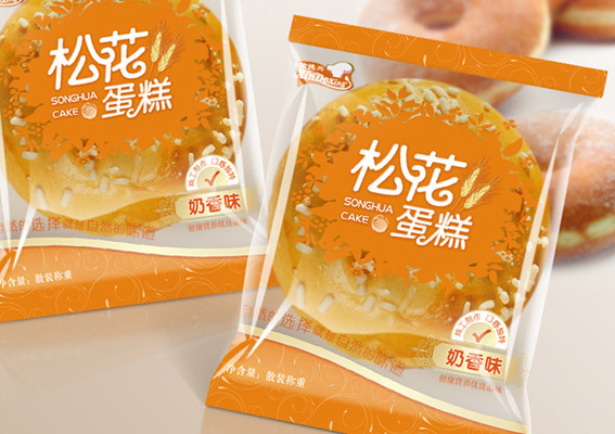 松花蛋糕系列糕点包装袋设计,休闲食品包装设计,蛋糕包装盒设计,食品