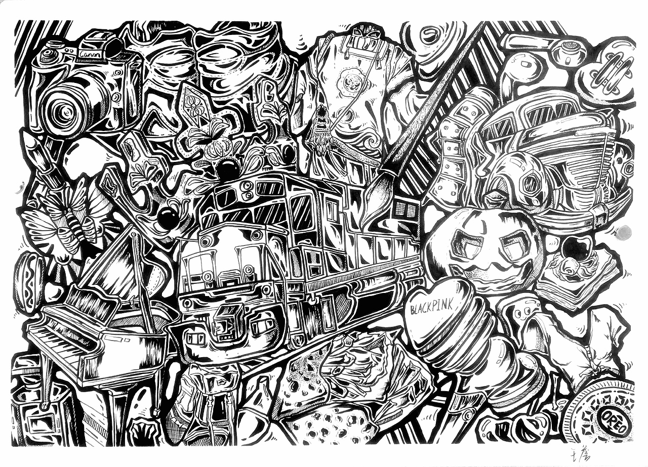 高三学生作业走一波～（图ZMjQ1ODIyOTQ0） - 新锐潮流插画 - 站酷设计师孟爷子原创素材 - 站酷ZCOOL