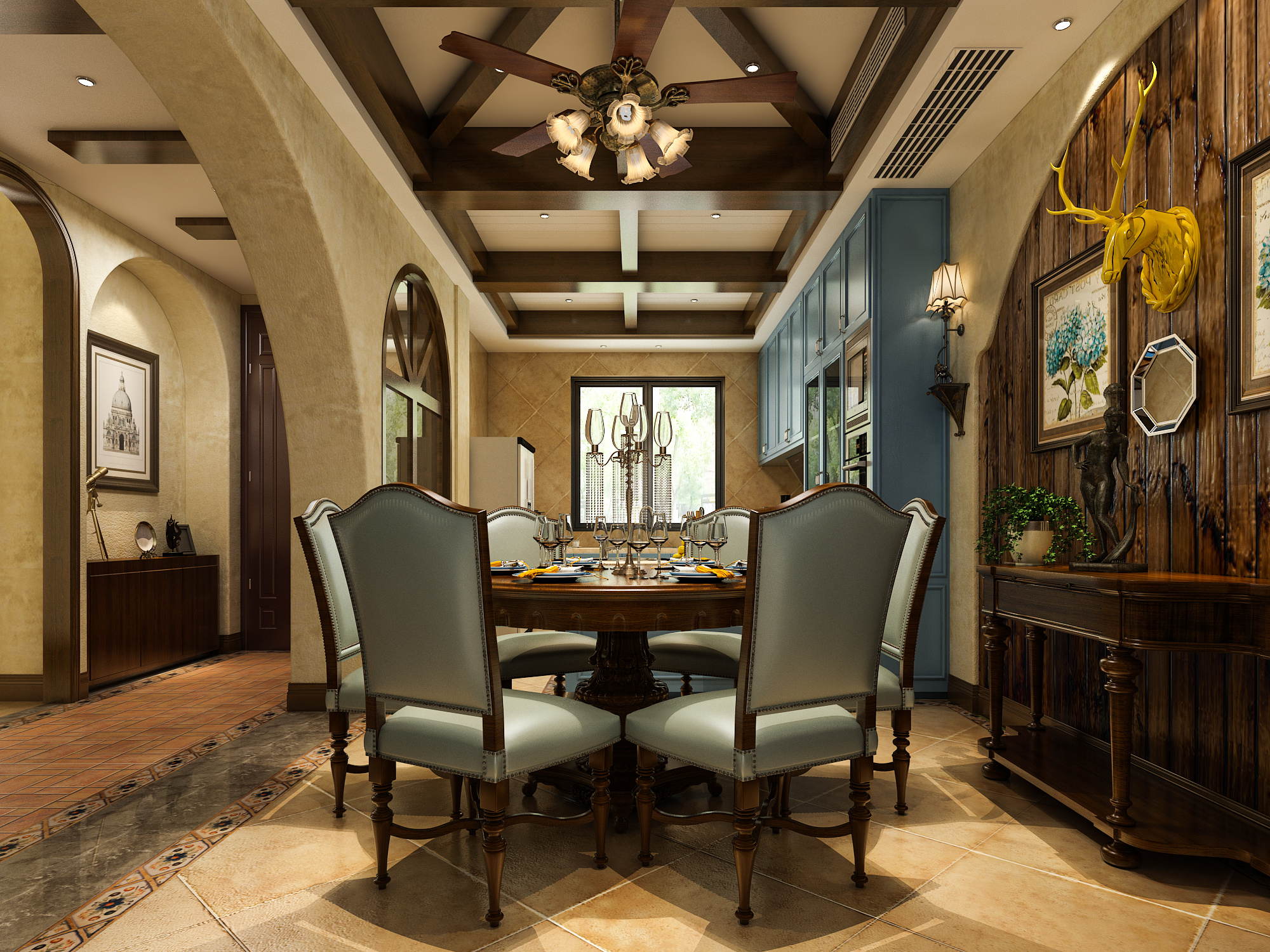 美式客厅|空间|室内设计|1992效果图晨希 - 原创作品 - 站酷 (zcool)
