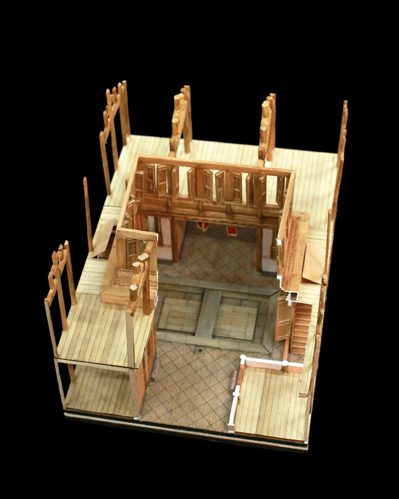 徽派古民居建筑模型