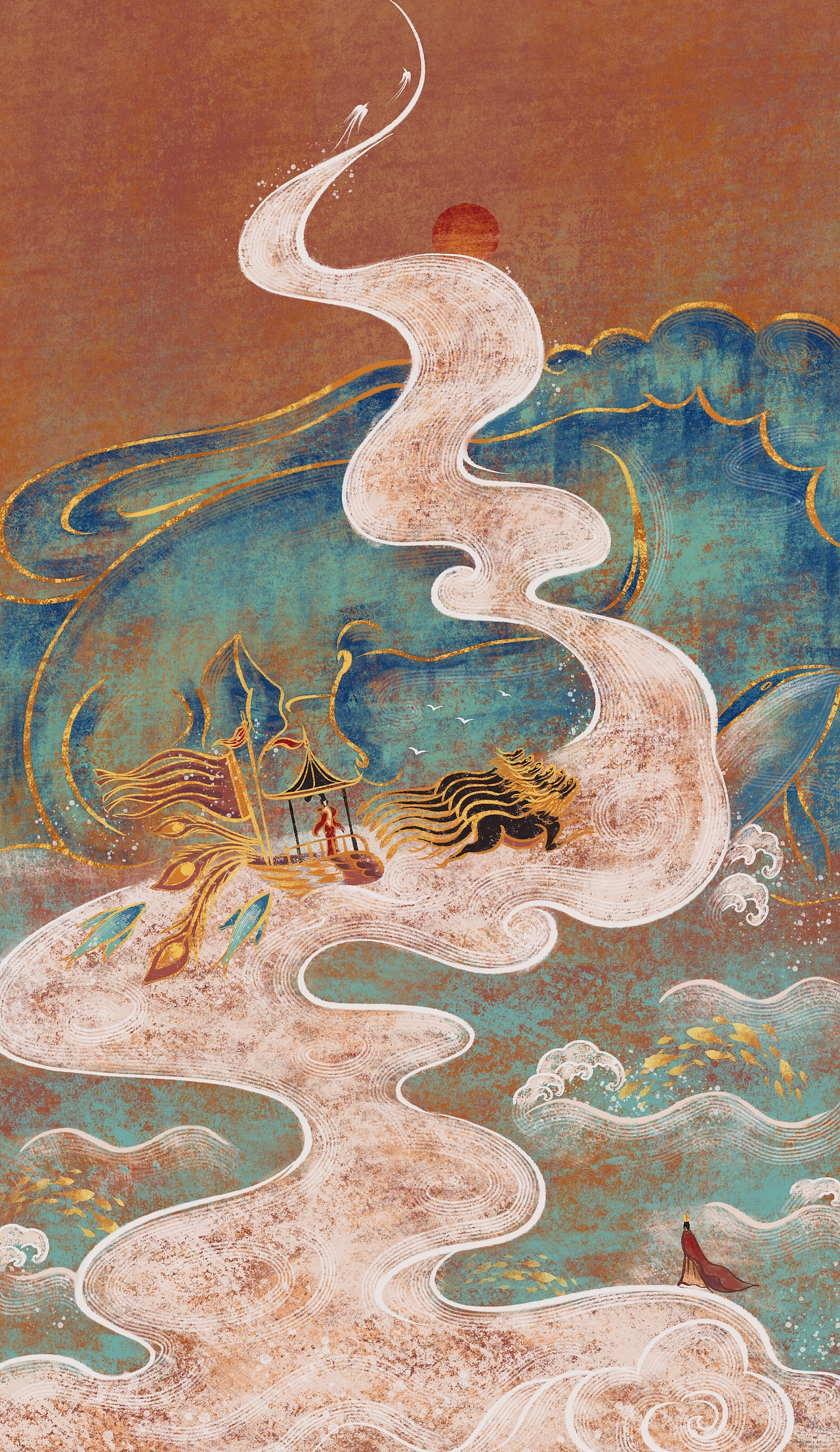 《洛神赋》插画系列（图ZMjEwMDg2MDk2） - 创作习作 - 站酷设计师玉鑫原创素材 - 站酷ZCOOL