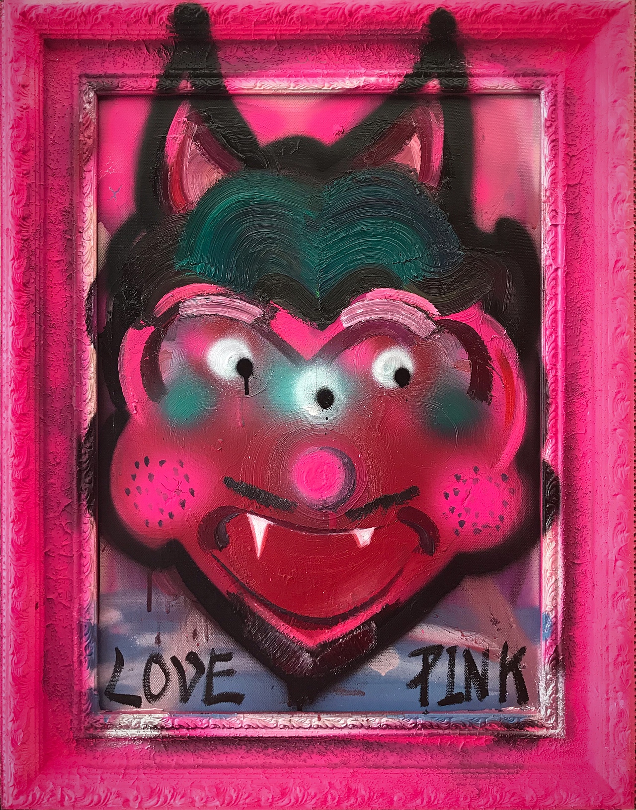 SevenChi最新创作布面综合材料《小心魔》（图ZMjI5ODA0MDU2） - 绘画 - 站酷设计师粉色的7先生原创素材 - 站酷ZCOOL