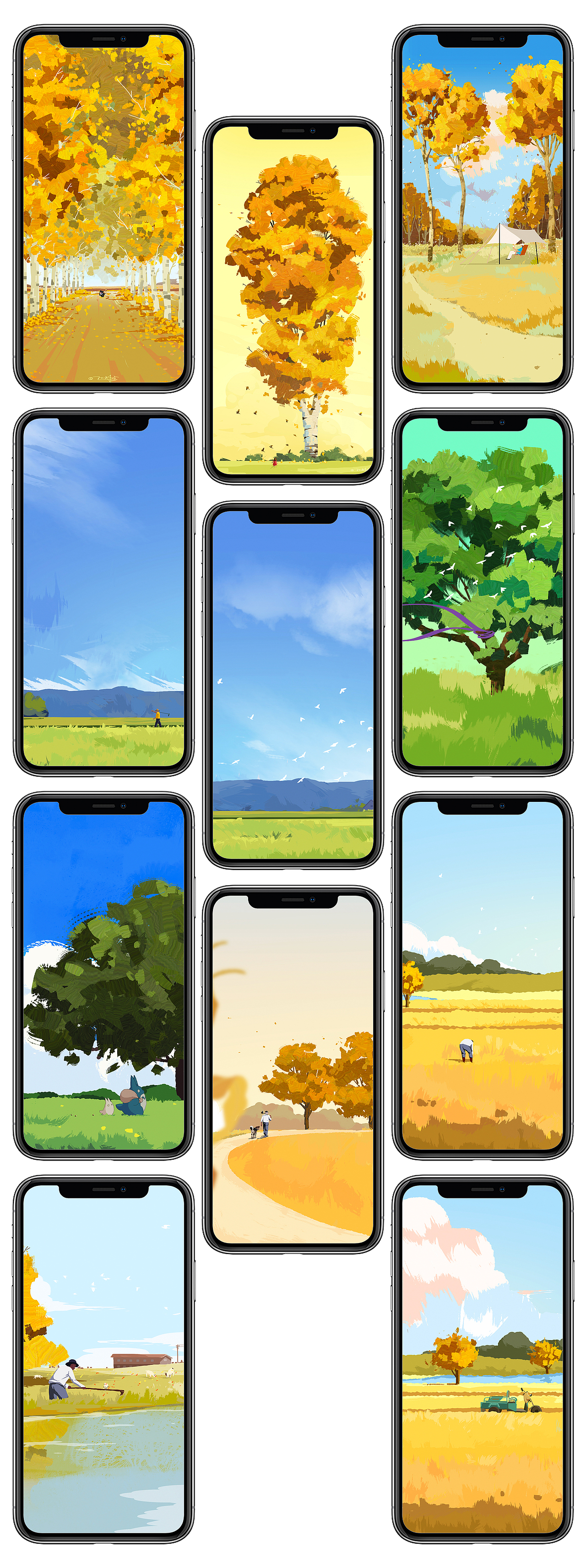 秋色和收獲（圖ZMjczNDkwMzky） - 閃屏/壁紙 - 站酷設(shè)計師九斤白原創(chuàng)素材 - 站酷ZCOOL