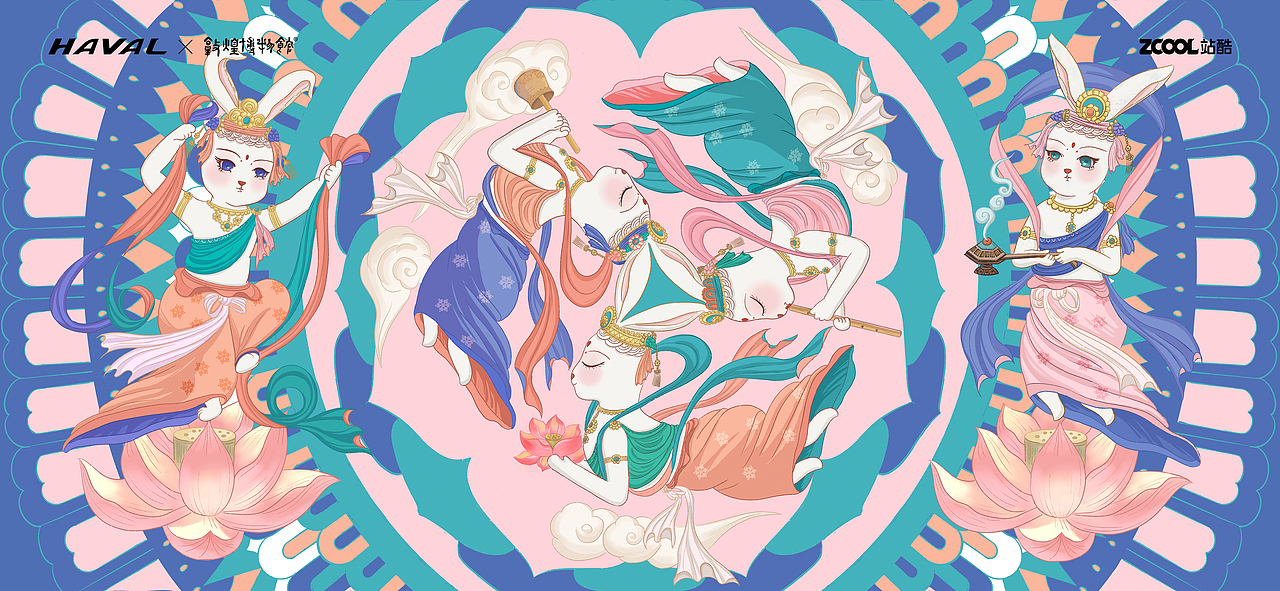 三兔共耳之飞天兔（图ZMjkwNzM3NzI4） - 品牌 - 站酷设计师绒林原创素材 - 站酷ZCOOL