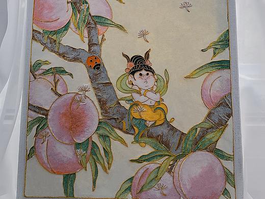 桃桃小飞仙 - 金丝珐琅画