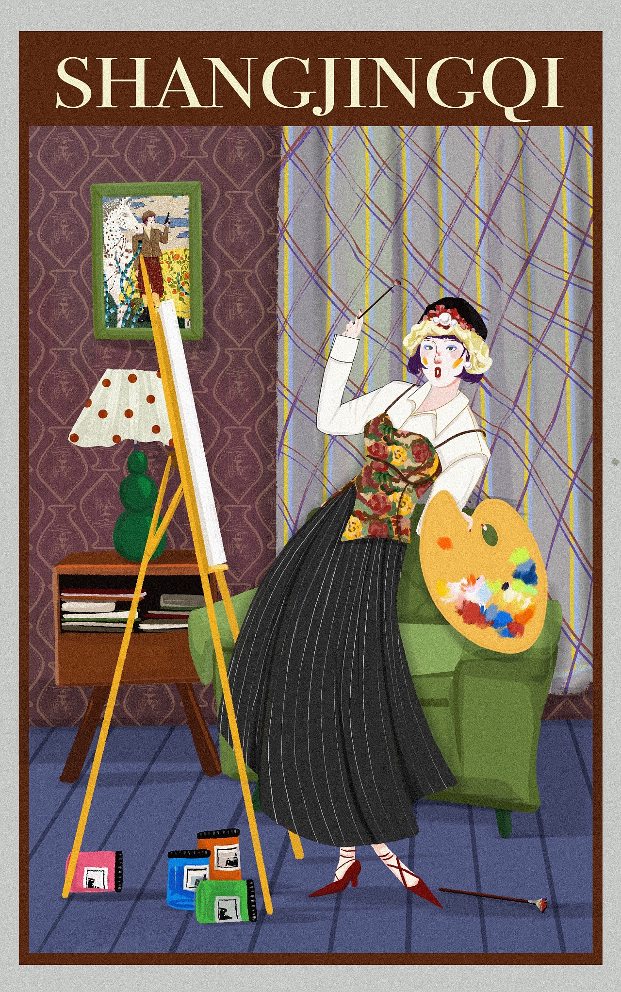 复古杂志风插画