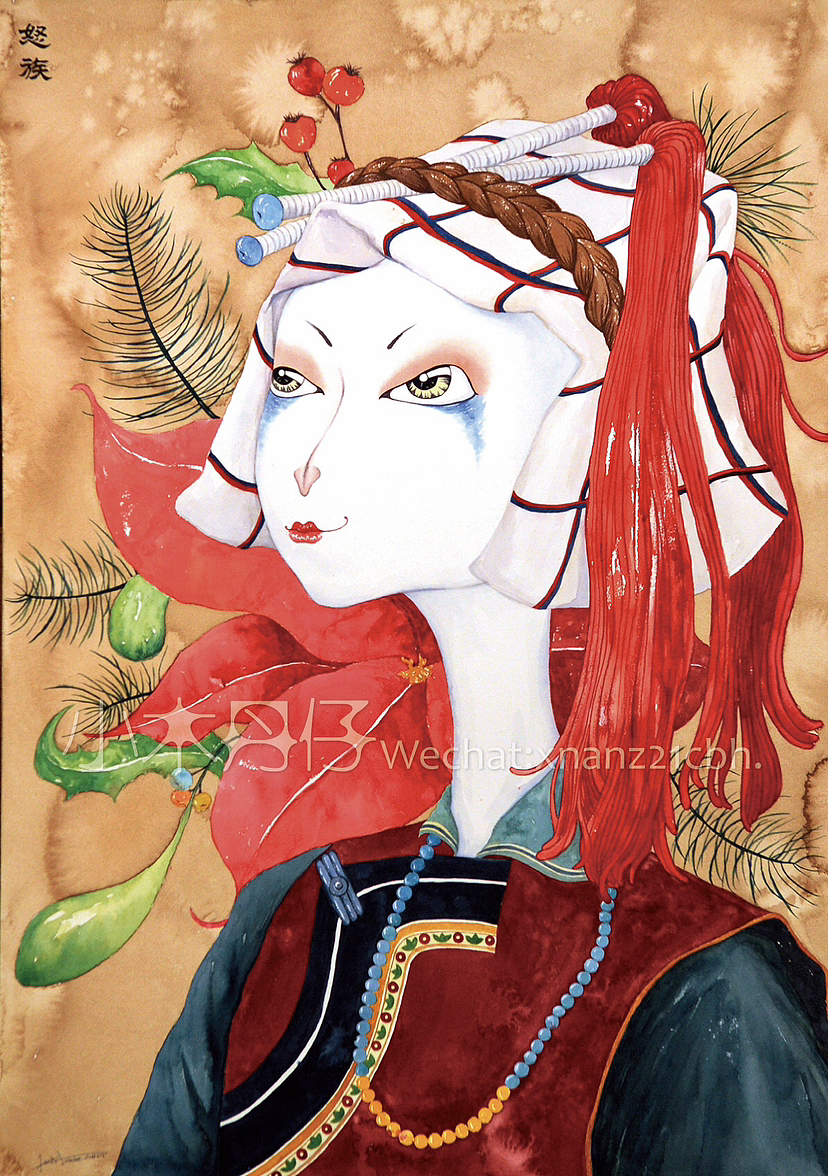 水彩人物手绘③-云南少数民族·怒族（图ZMzI5MzgzMTc2） - 绘画 - 站酷设计师小枬仔原创素材 - 站酷ZCOOL