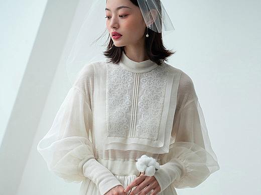 洛丽塔，羊毛真丝拼接连衣裙