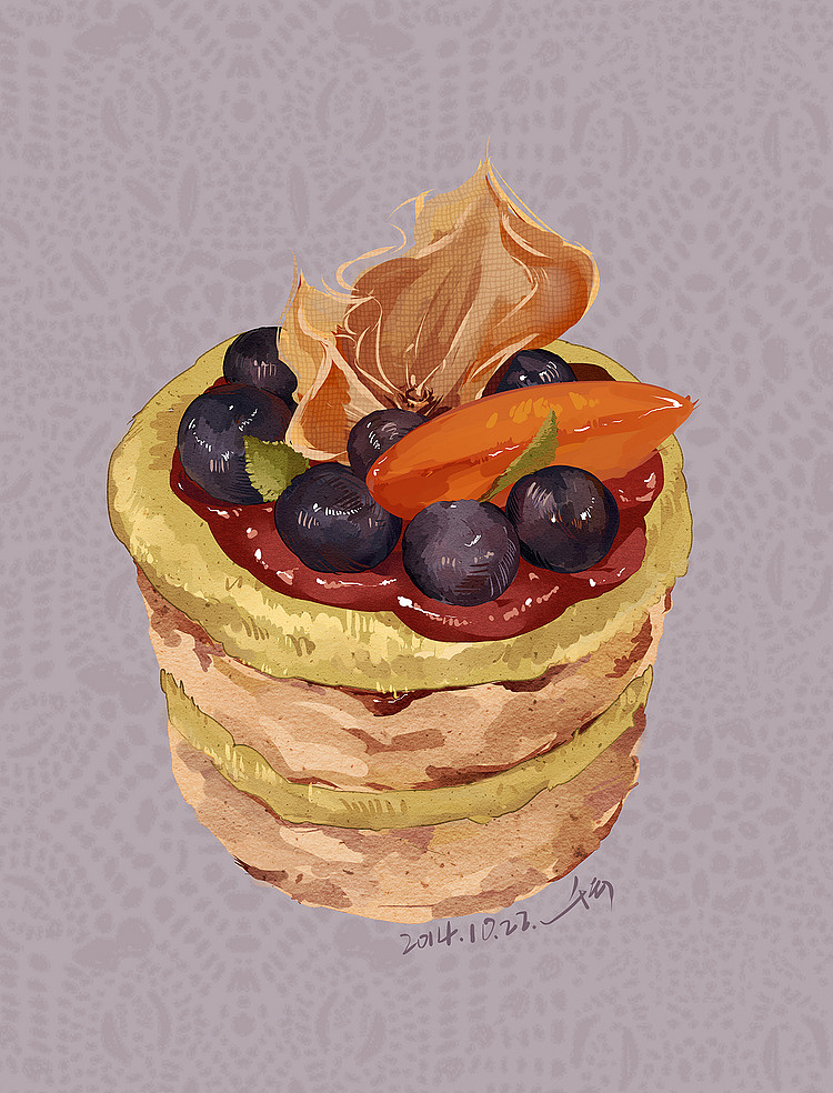 原创作品:蛋糕涂鸦