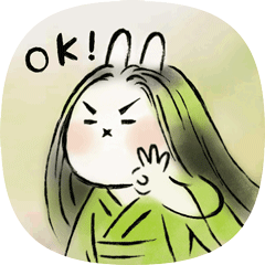 啊咪老师偶像特辑 兔子表情化成人形 插画