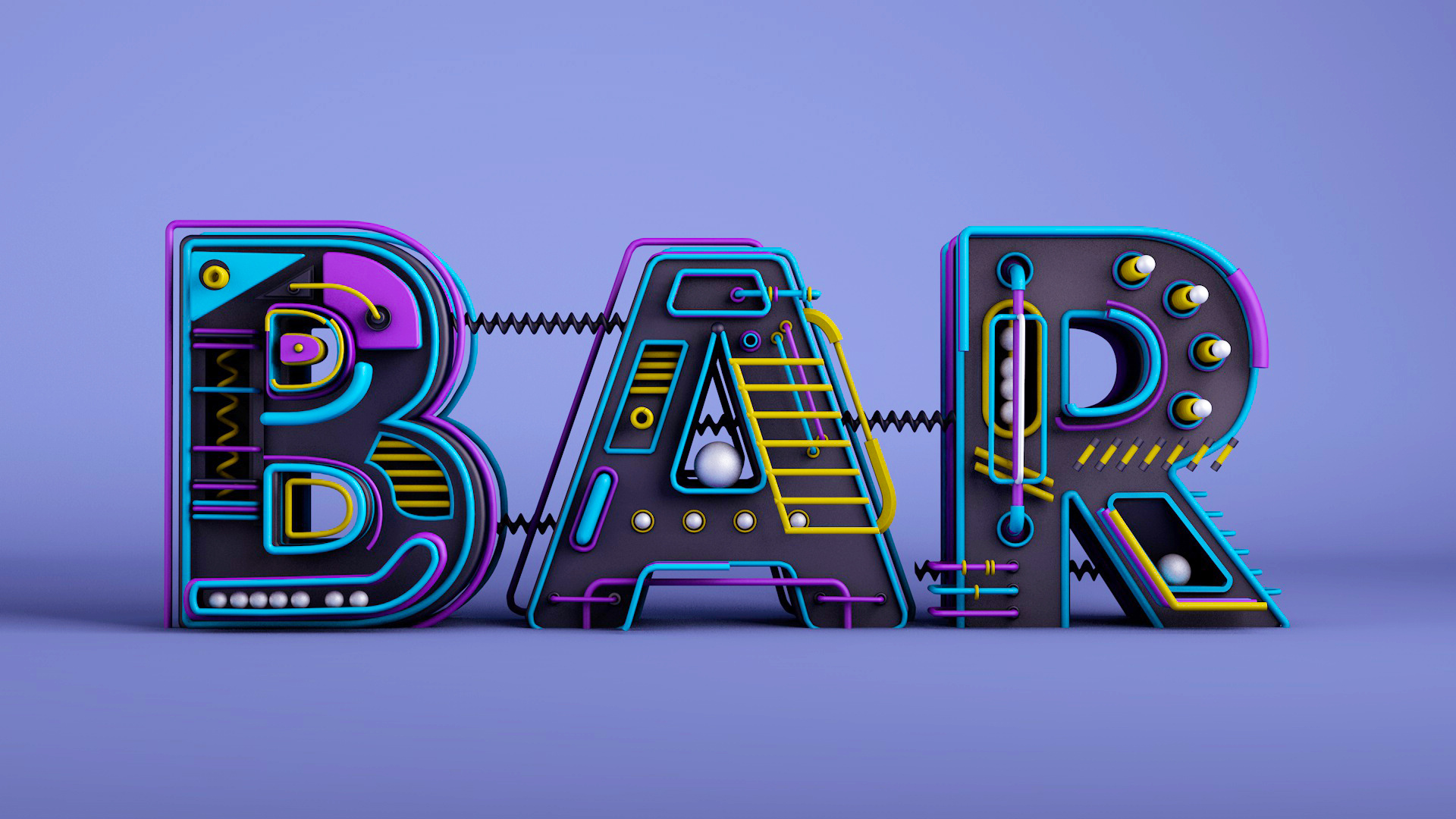 c4d 立体字练习 bar|三维|其他三维|咖喱拌饭_karly - 临摹作品