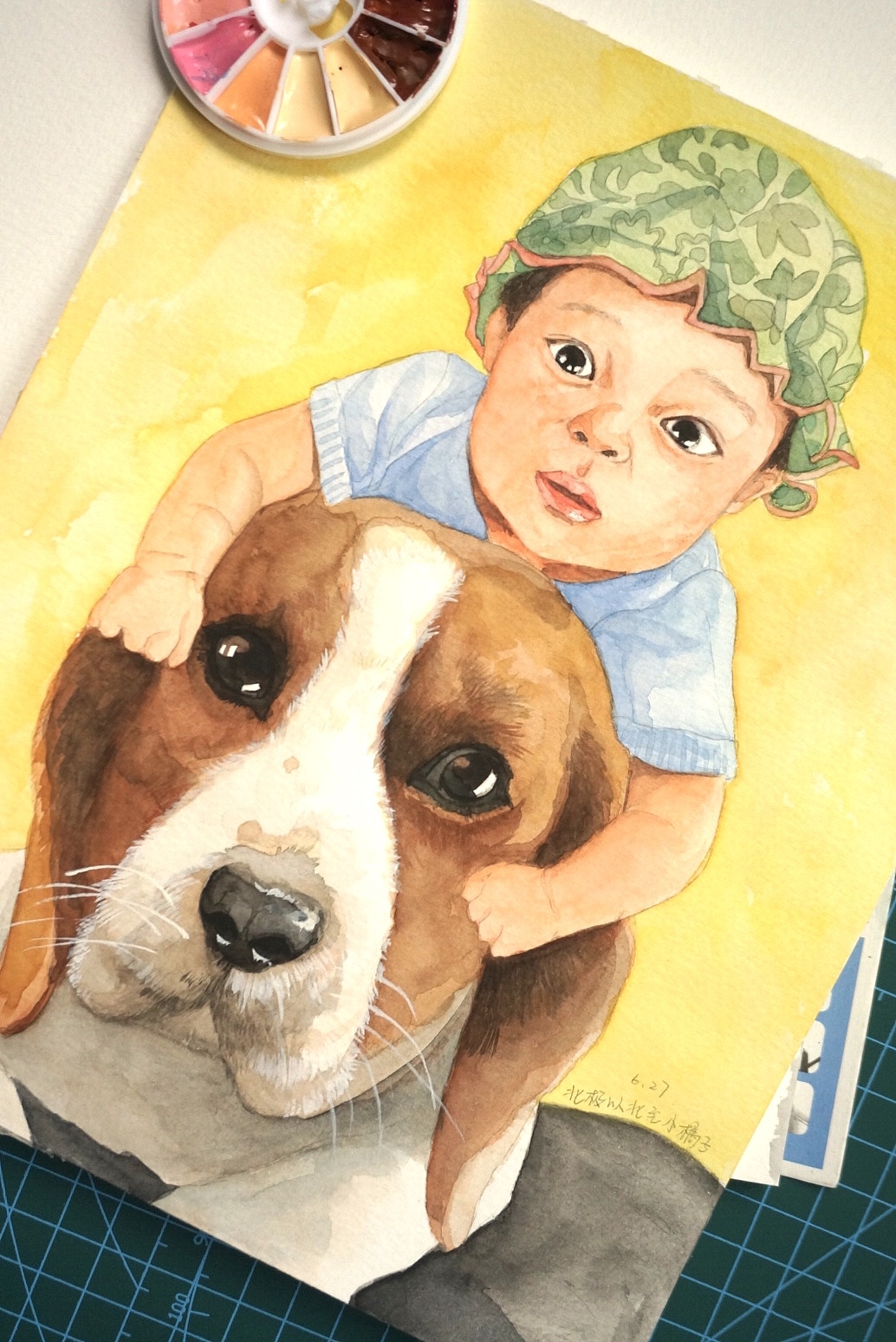 【水彩肖像定制】汪與小朋友-以商用（圖ZMjI1NzQwMTI4） - 單幅漫畫 - 站酷設(shè)計(jì)師北極以北821015原創(chuàng)素材 - 站酷ZCOOL