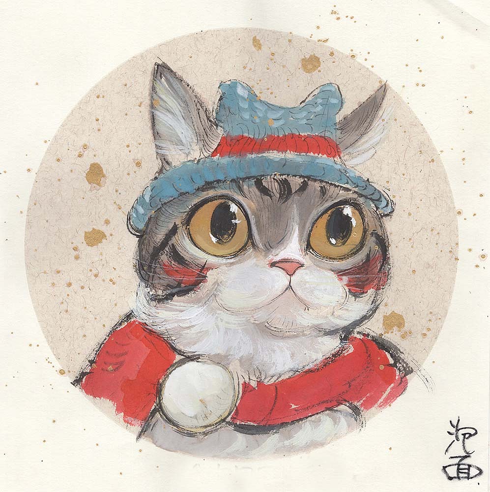 一组水墨猫咪希望大家喜欢