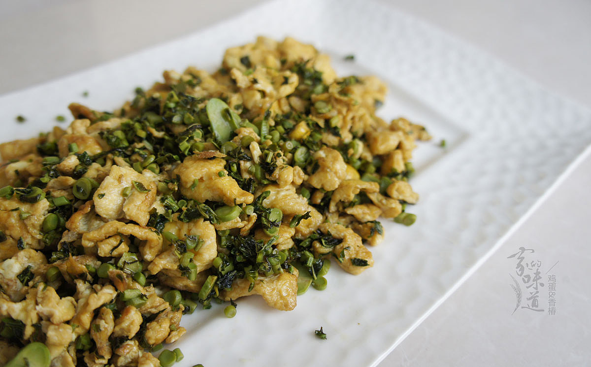 举报收藏分享原创作品摄影产品摄影裴永贞家的味道香椿芽炒鸡蛋香椿芽