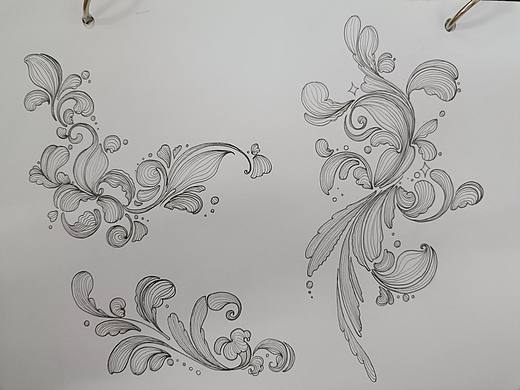 手绘花纹设计，可接稿