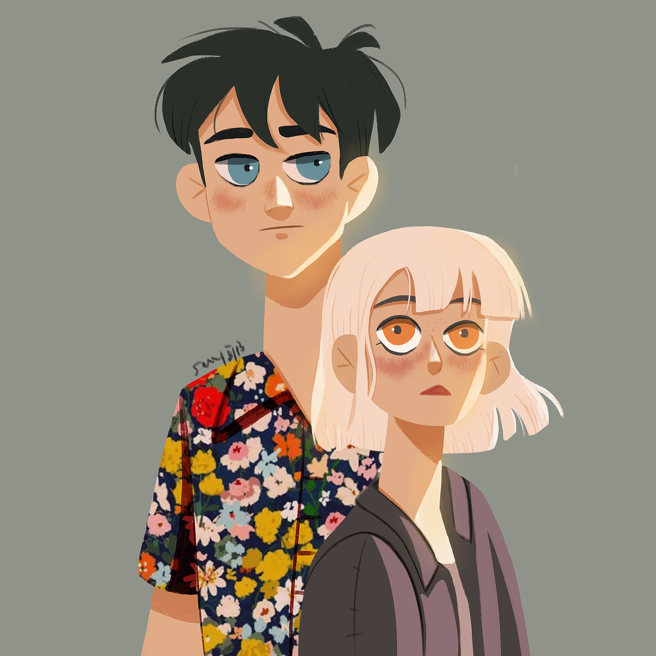 人物插画练习（图ZMjI0MzQ3NTc2） - 商业插画 - 站酷设计师_say耶原创素材 - 站酷ZCOOL