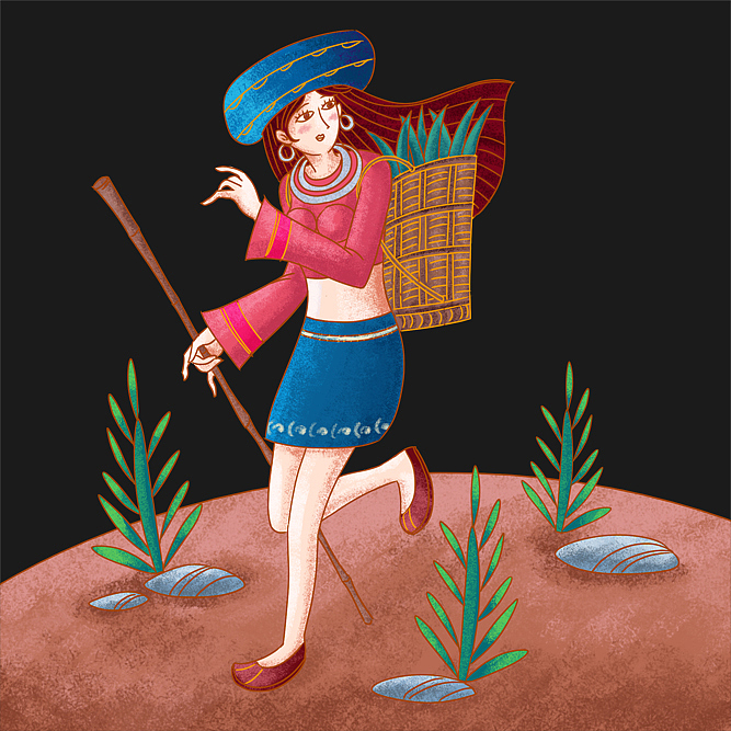 少数民族少女（图ZMjMwMDYxODYw） - 商业插画 - 站酷设计师箕宿仙人原创素材 - 站酷ZCOOL