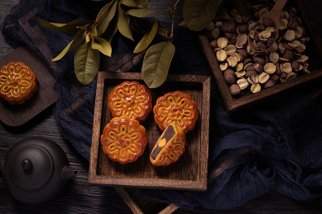 中秋月饼产品中国风场景图电商拍摄（图ZMjE5NzM0MzUy） - 产品摄影 - 站酷设计师映空文化小白原创素材 - 站酷ZCOOL