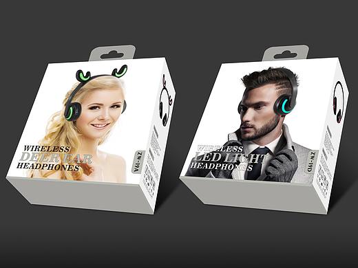 欧美风！一组俊男美女蓝牙耳机包装设计