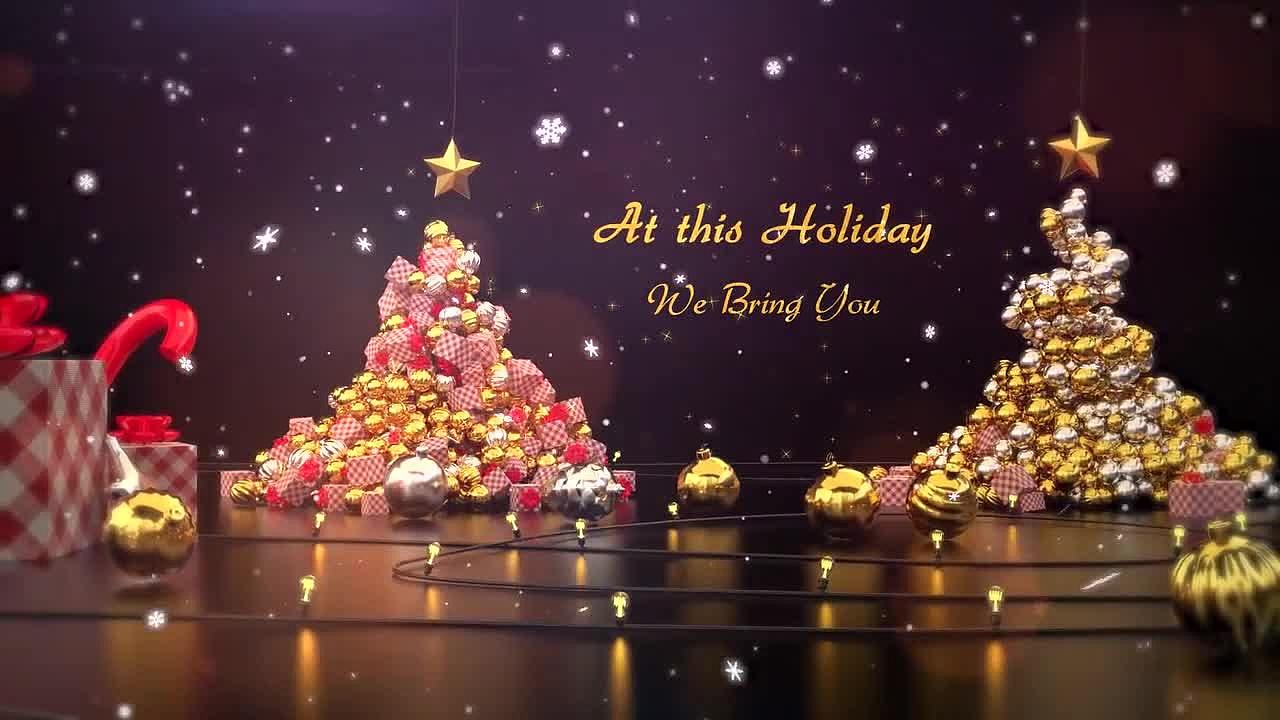 PR模板|飘落雪花闪闪发光粒子时尚设计圣诞装饰神奇