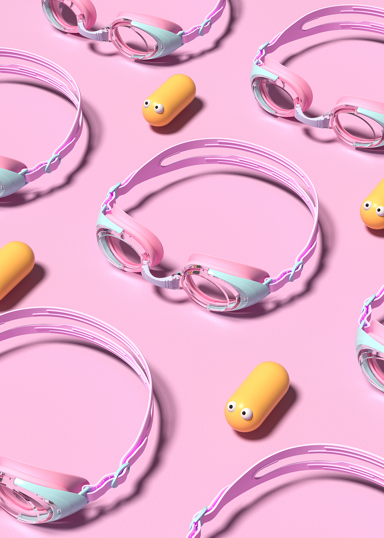 特步 | 泳镜建模渲染小合集