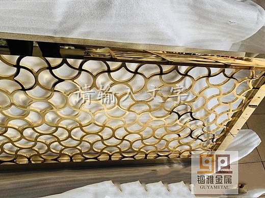 不锈钢激光屏风 K金玫瑰金铝板纯黄铜板雕花屏风厂家
